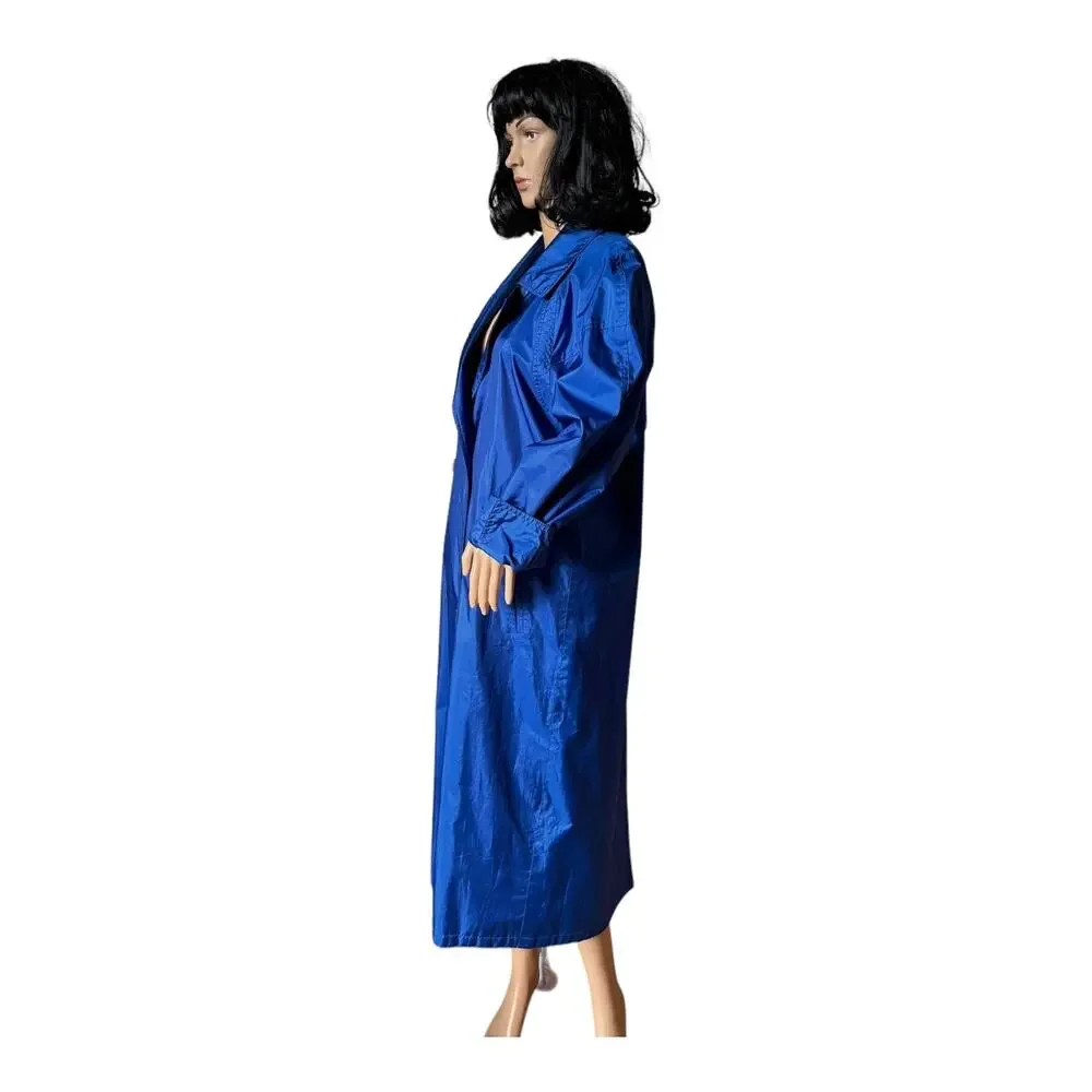 Vintage Raingear 80s Royal Blue Raincoat Trench Raglan Size M
